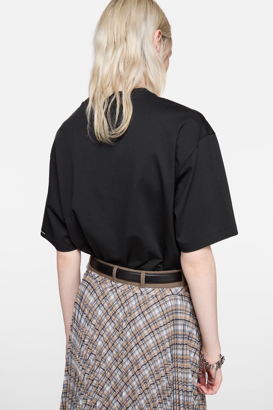 Satin logo t-shirt - relaxed - Black