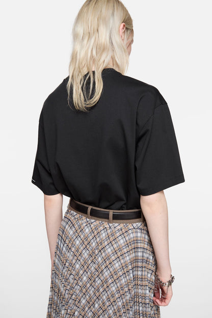 Satin logo t-shirt - relaxed - Black