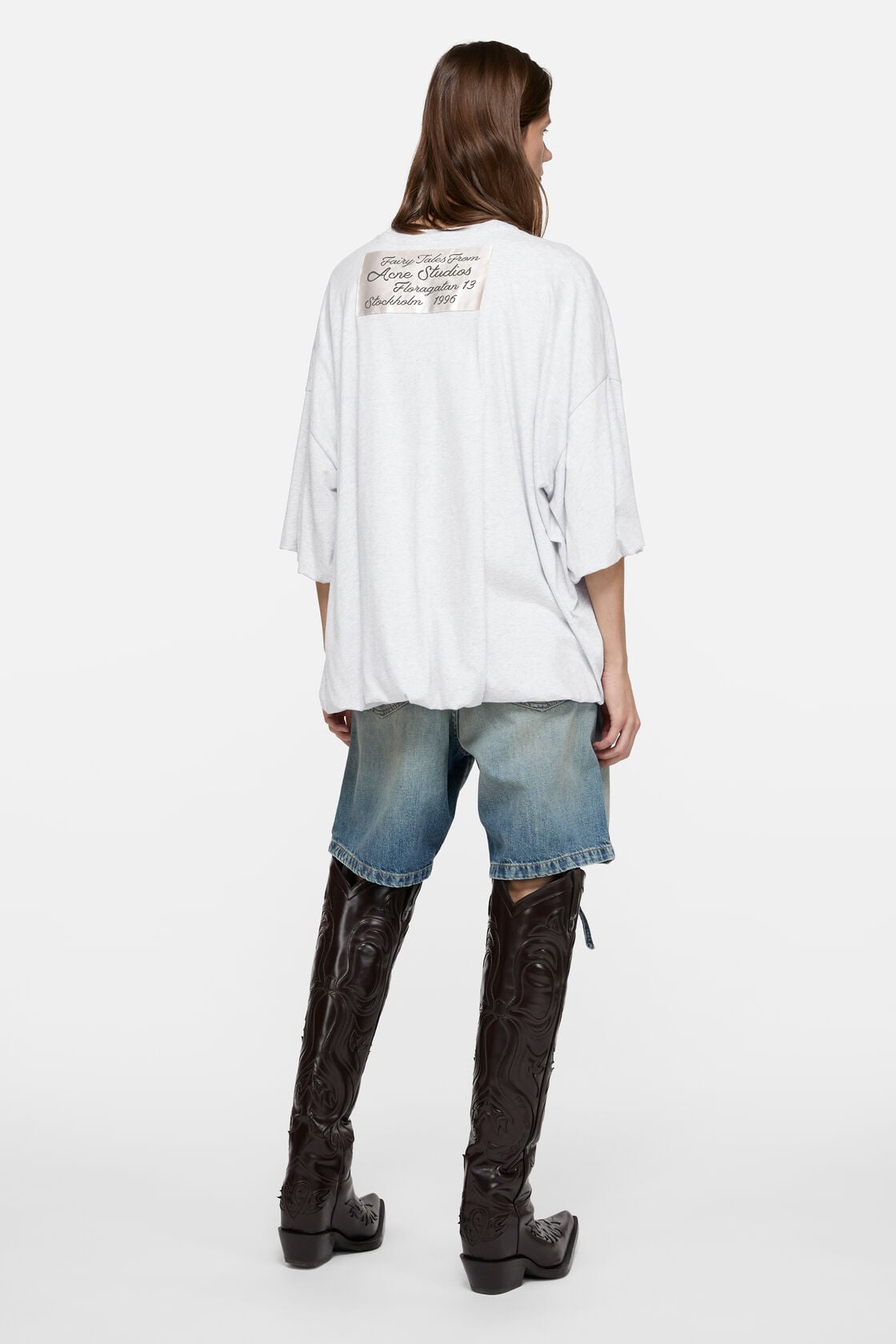 Gathered logo t-shirt - Grey Melange