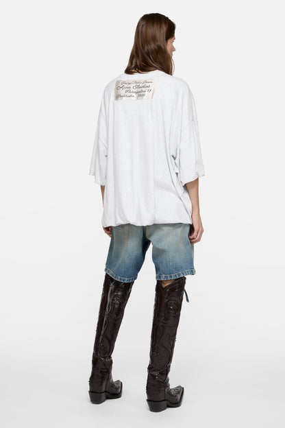 Gathered logo t-shirt - Grey Melange
