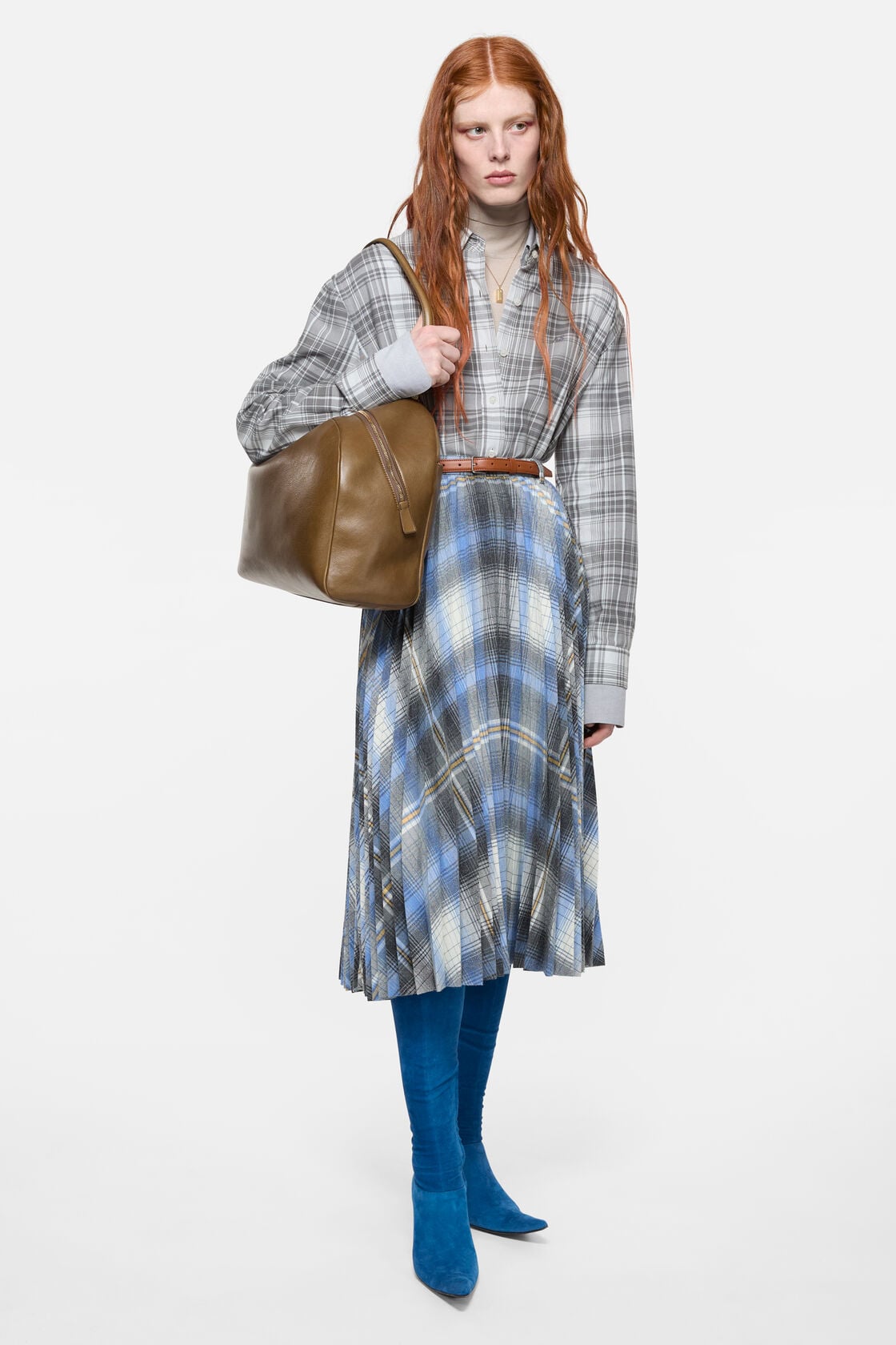 Layered flannel shirt - Black/white