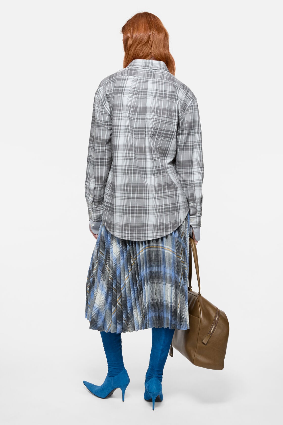 Layered flannel shirt - Black/white