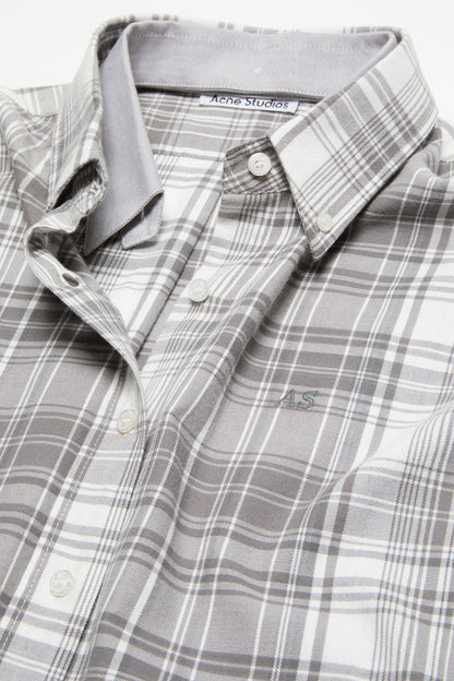 Layered flannel shirt - Black/white