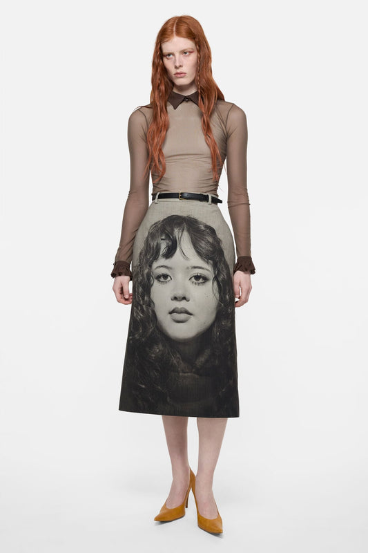 Sheer nylon shirt - Brown