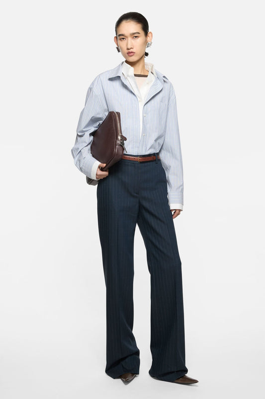 Layered Striped Shirt - Blue/white