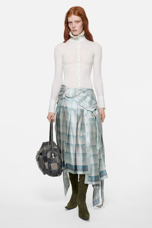 Sheer jersey blouse - White