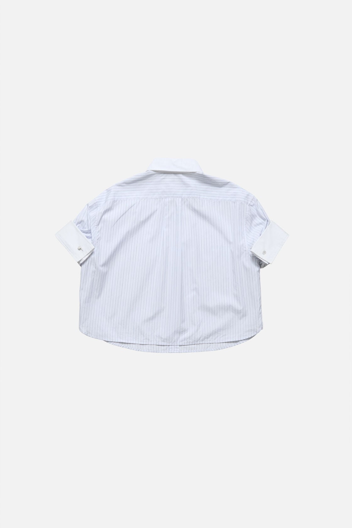 Pinstripe button-up shirt - White/blue
