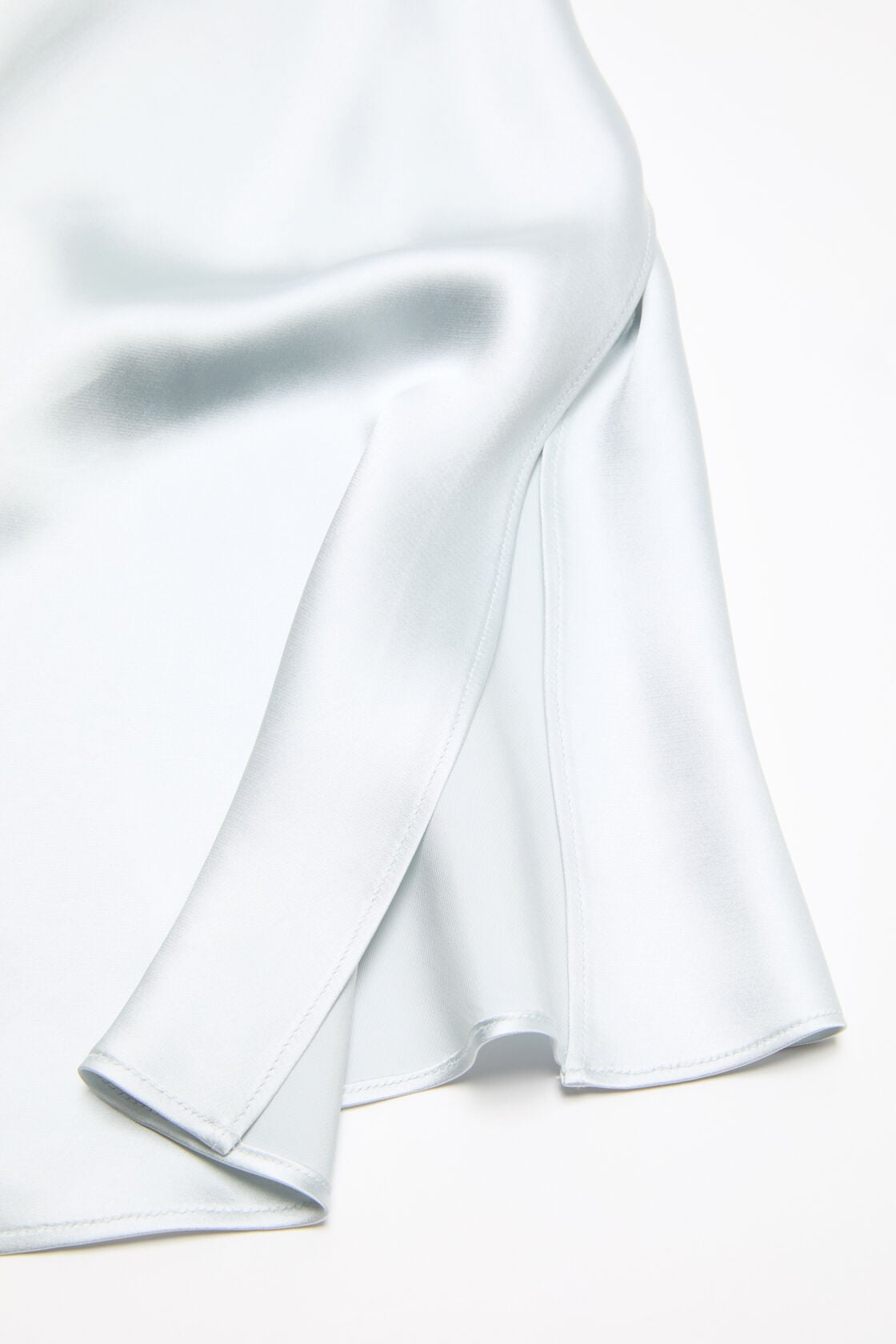 Shiny satin tank top - Ice blue