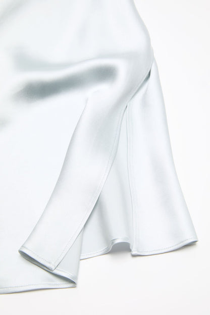 Shiny satin tank top - Ice blue