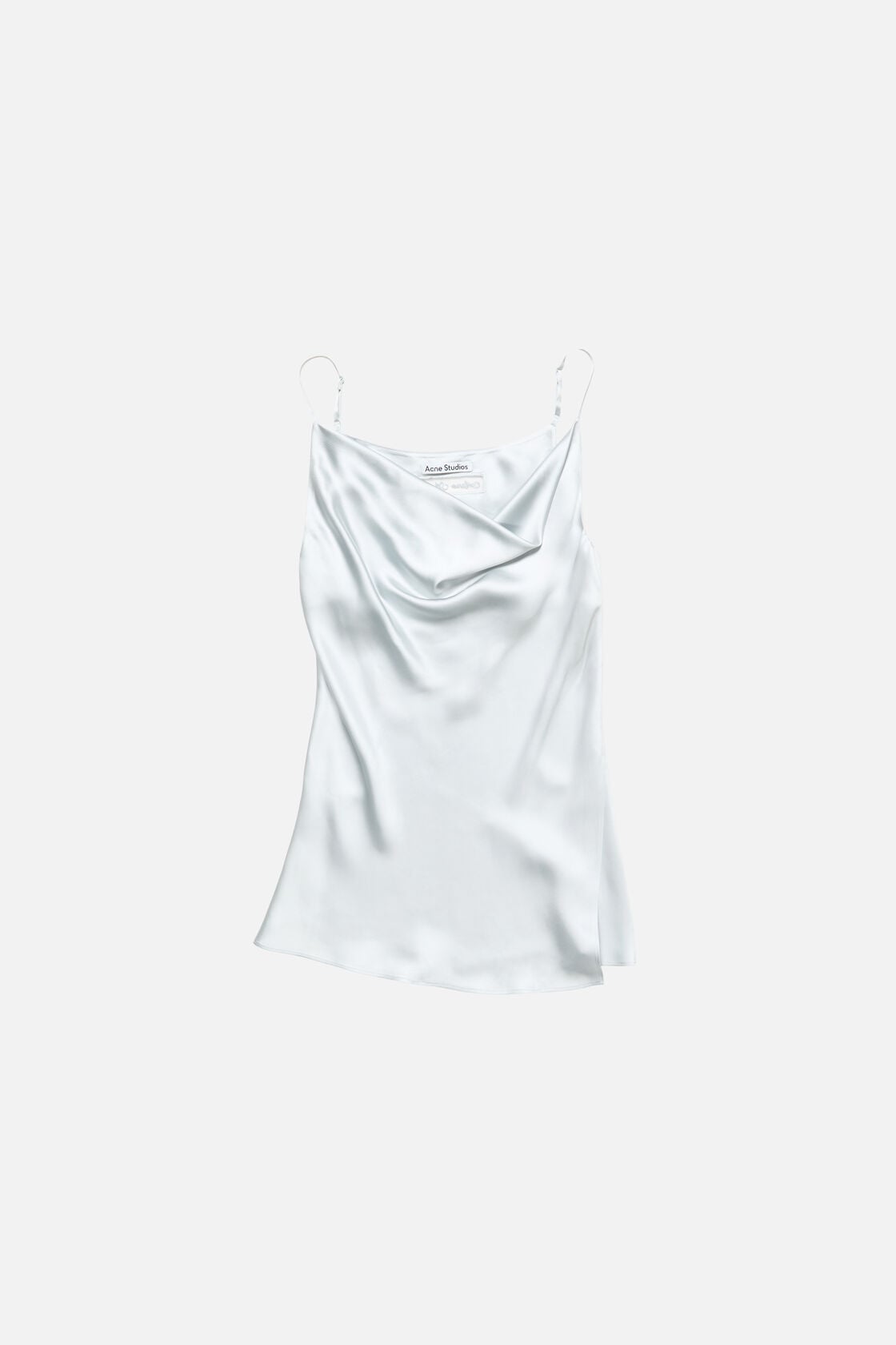 Shiny satin tank top - Ice blue