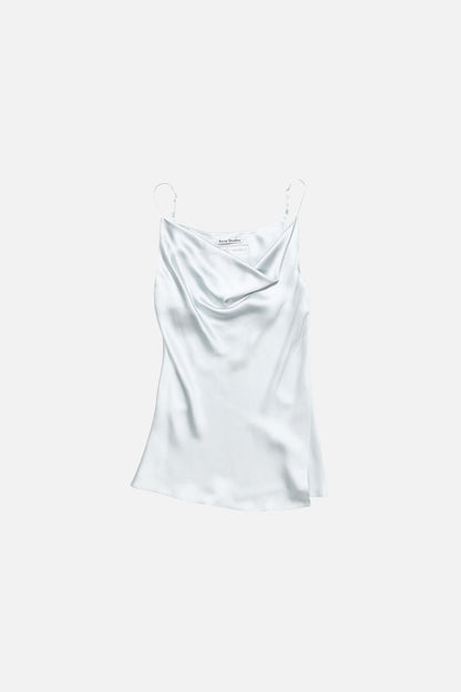 Shiny satin tank top - Ice blue