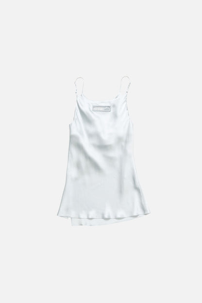 Shiny satin tank top - Ice blue