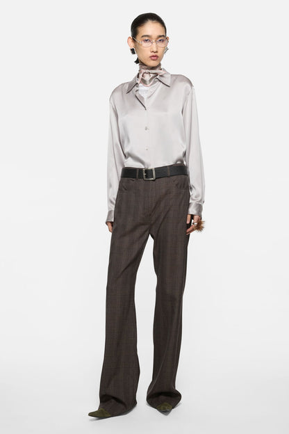 Silk blouse with logo - Light lavender