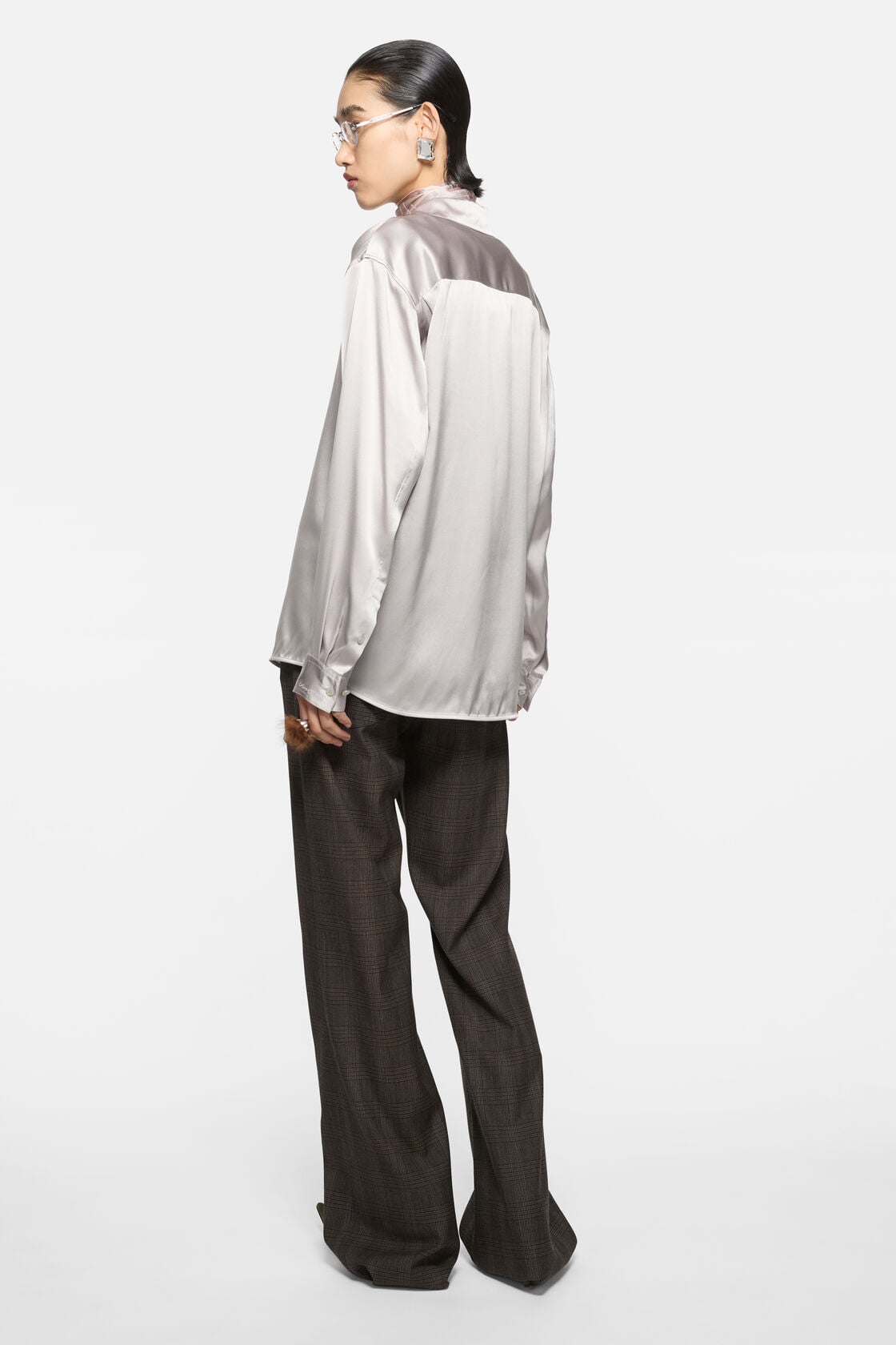 Silk blouse with logo - Light lavender