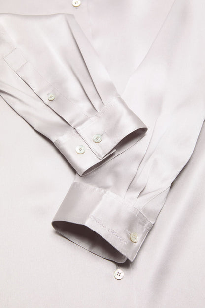 Silk blouse with logo - Light lavender
