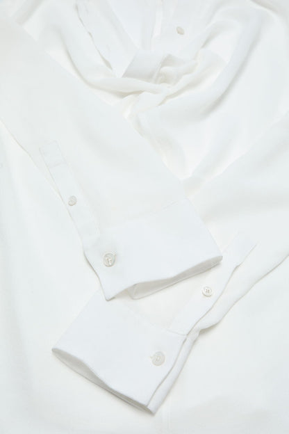 Silk cowl‑neck blouse - White