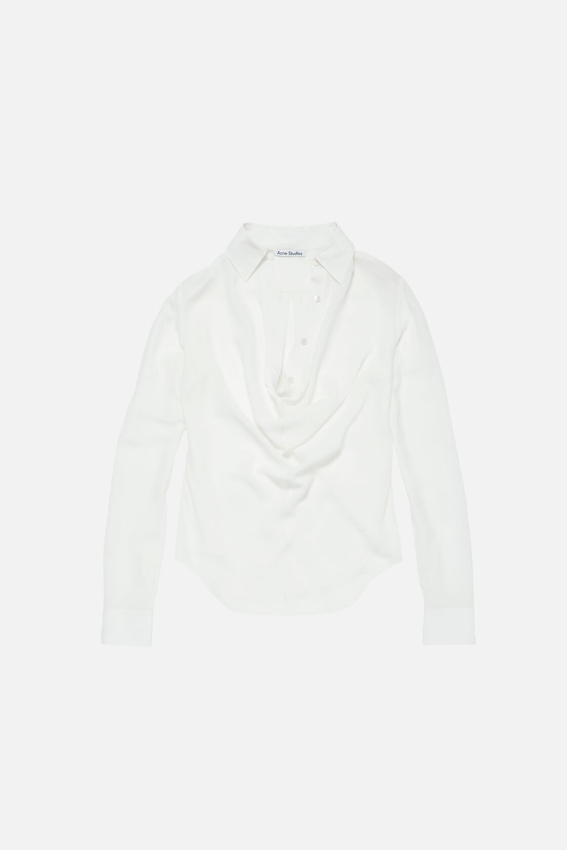Silk cowl‑neck blouse - White