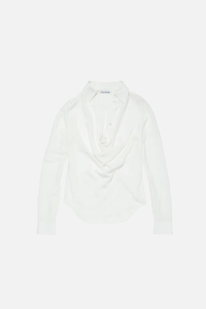 Silk cowl‑neck blouse - White