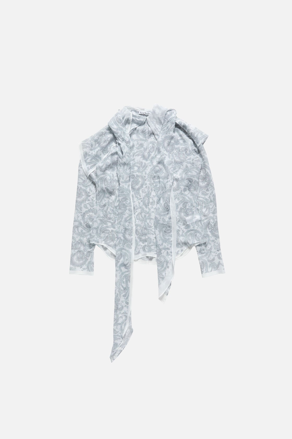 Silk paisley blouse - Light blue/beige