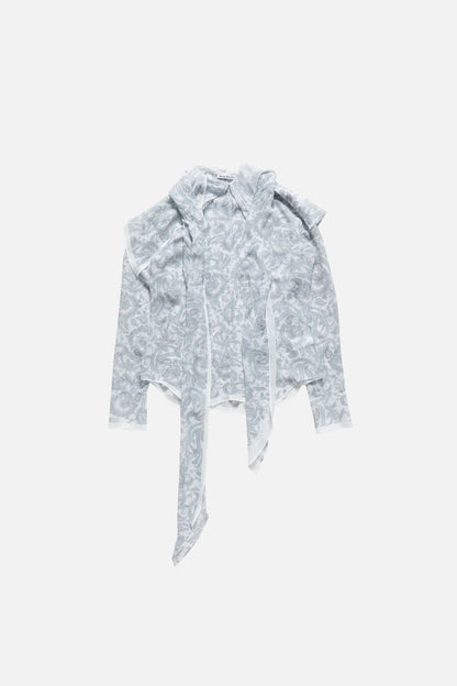 Silk paisley blouse - Light blue/beige