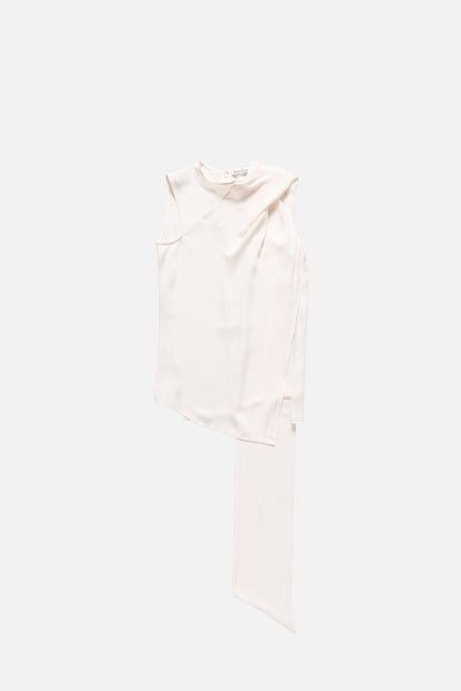 Silk sleeveless blouse - Marble White