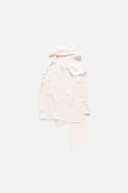 Silk sleeveless blouse - Marble White