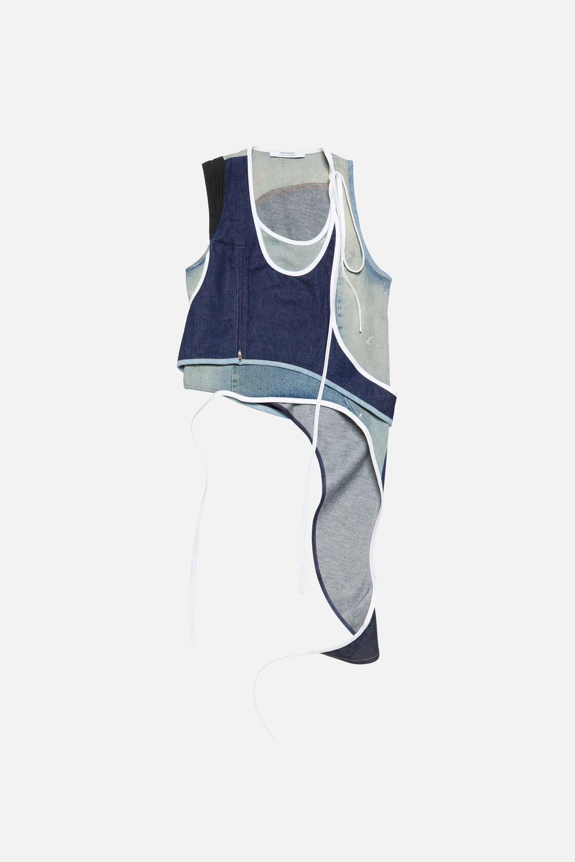 Asymmetrical Denim Vest - Indigo/blue