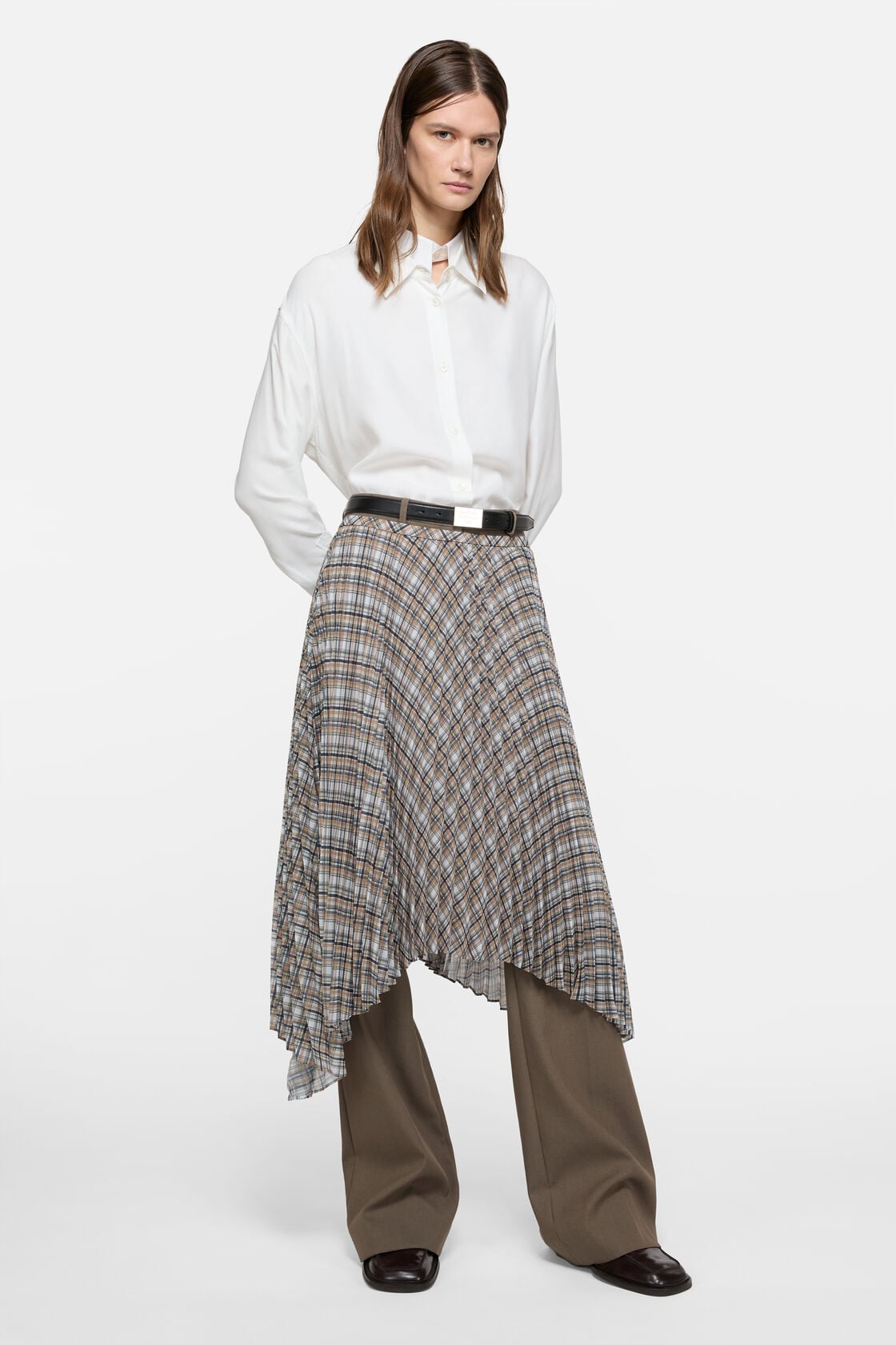 Layered button-up - White/white