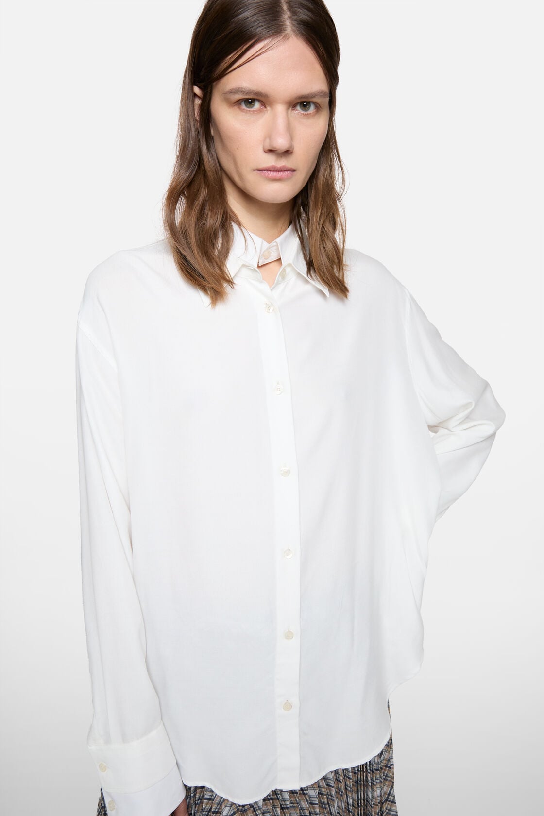 Layered button-up - White/white