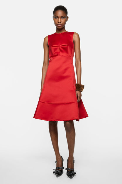 Satin tunic dress - Red