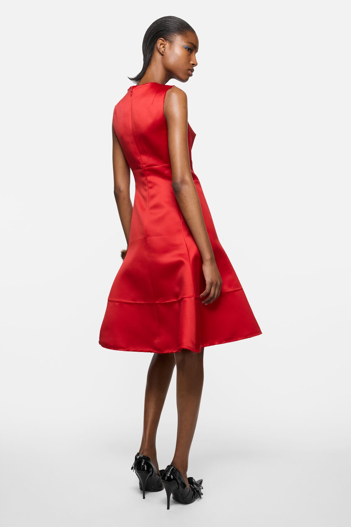 Satin tunic dress - Red