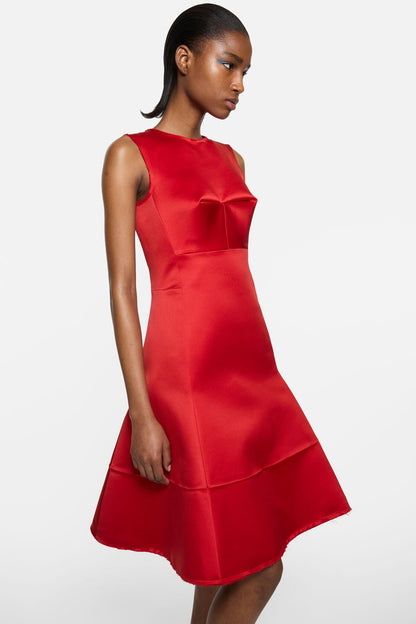Satin tunic dress - Red