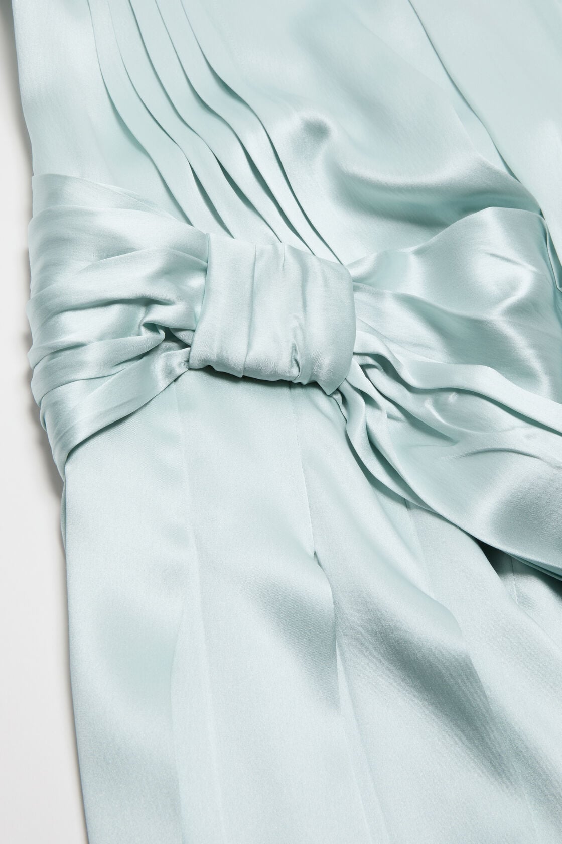 Silk dress with bows - Aqua blue