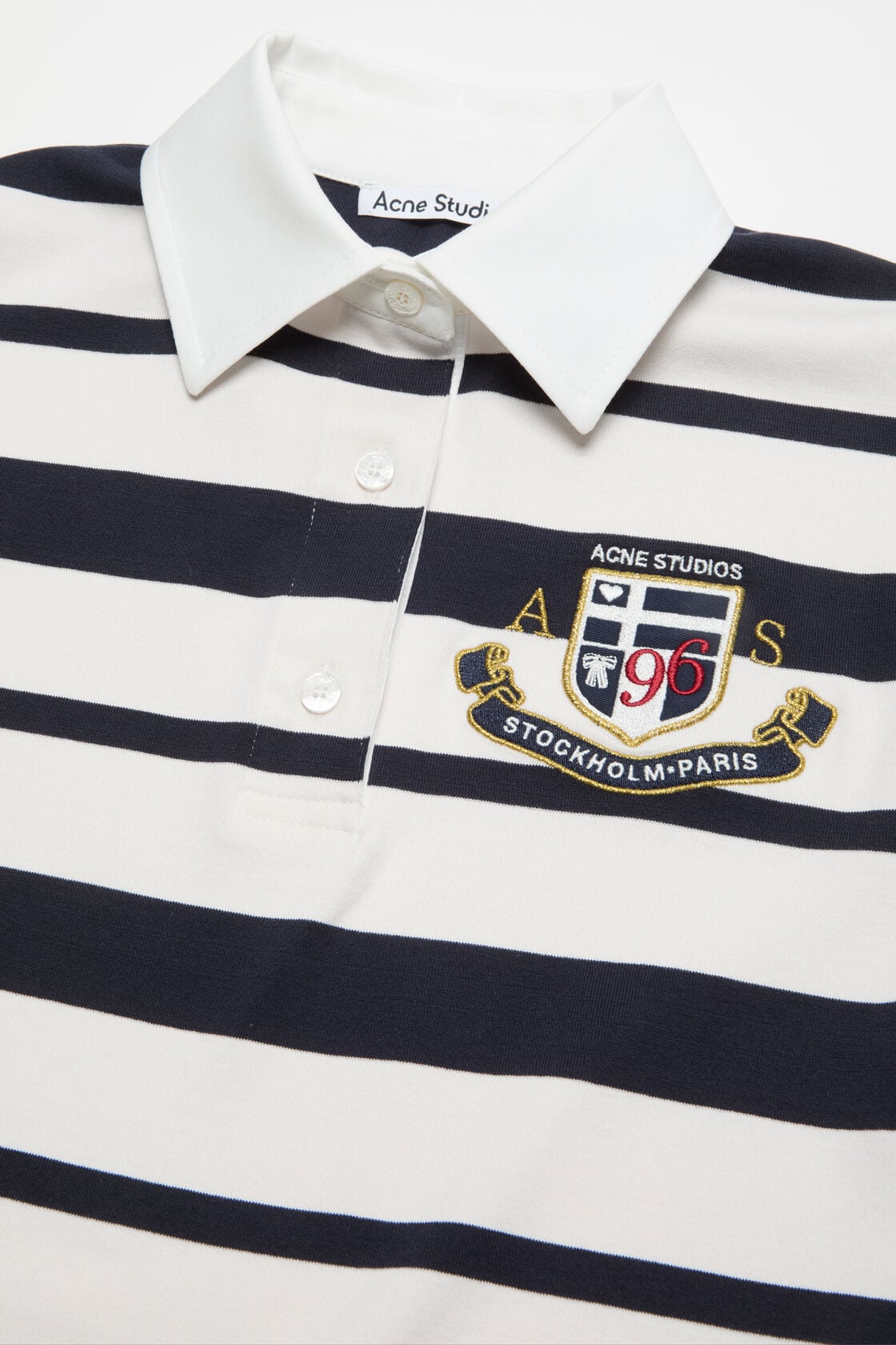Striped polo dress - Navy/ecru