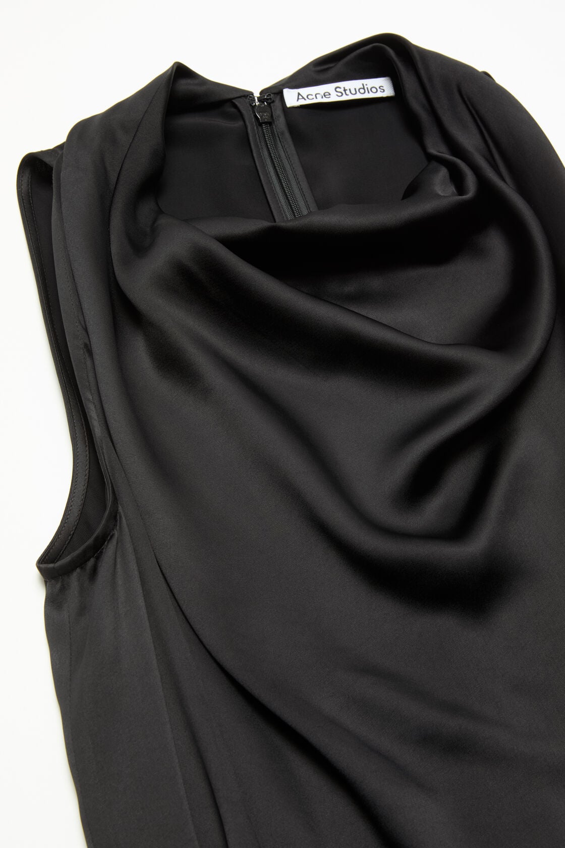 Satin midi dress - Black