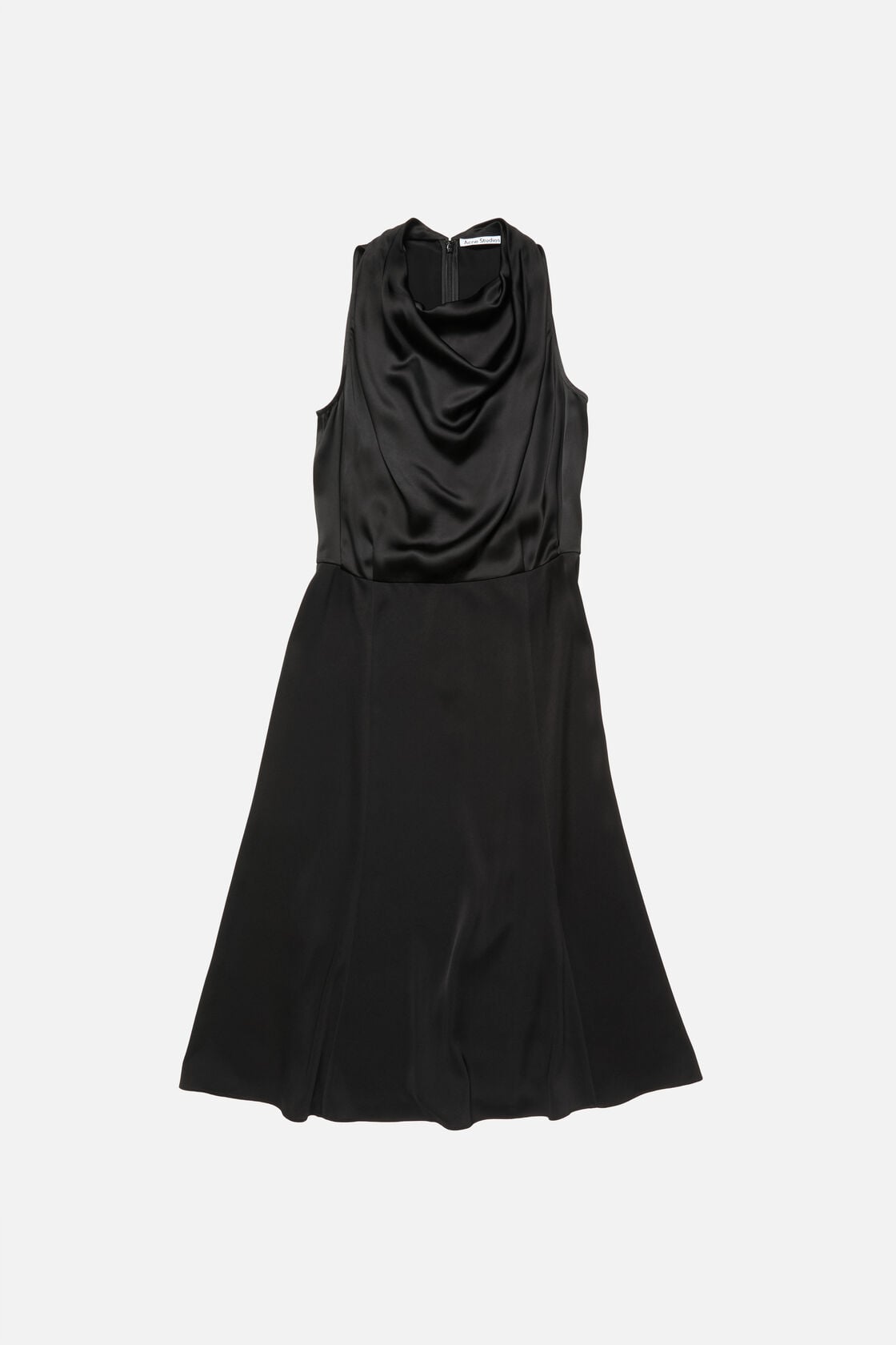 Satin midi dress - Black