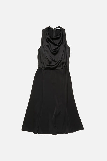 Satin midi dress - Black
