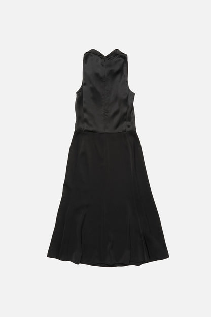 Satin midi dress - Black