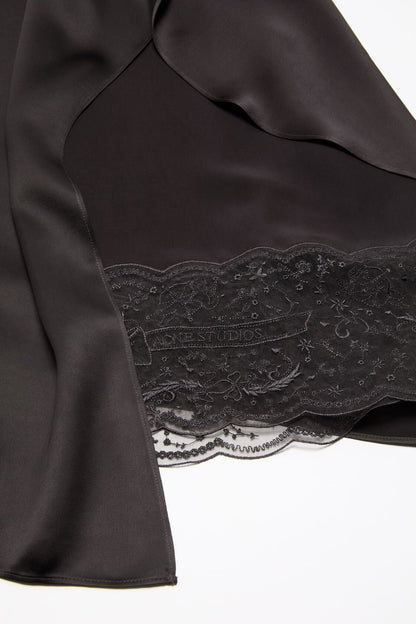 Shiny satin slip dress - Dark brown