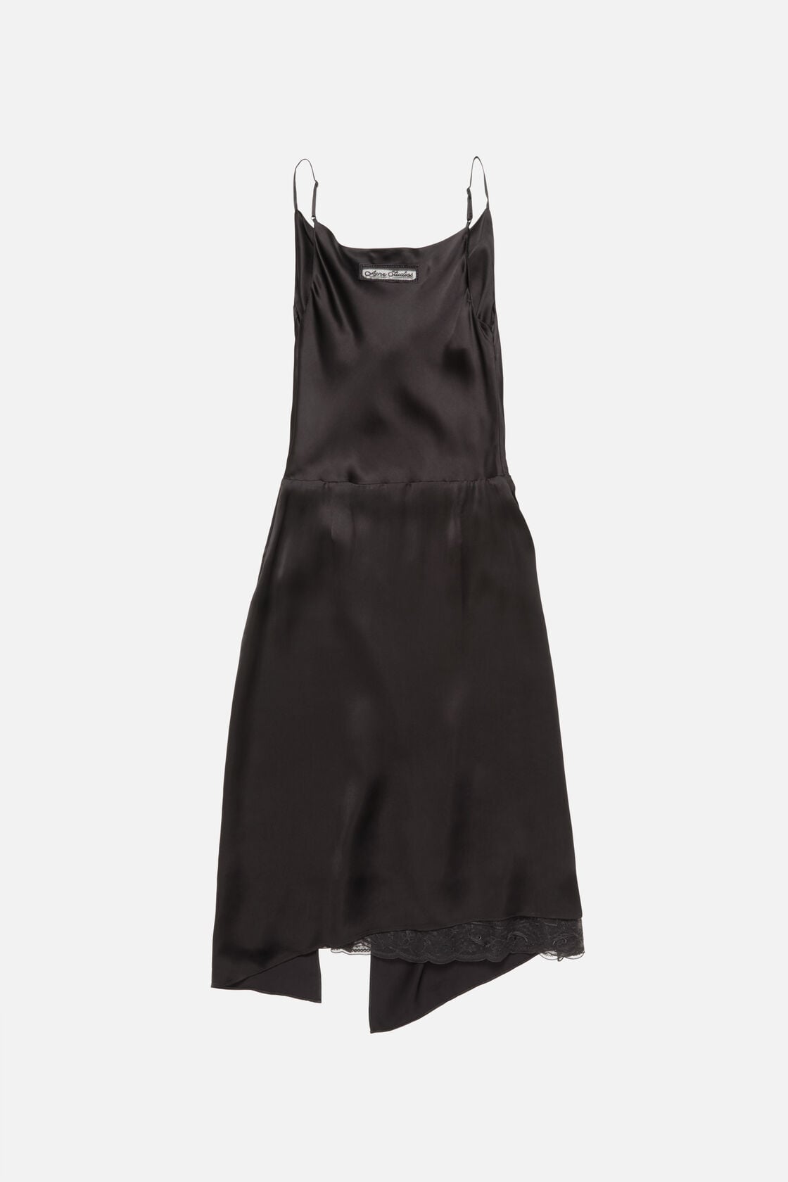 Shiny satin slip dress - Dark brown