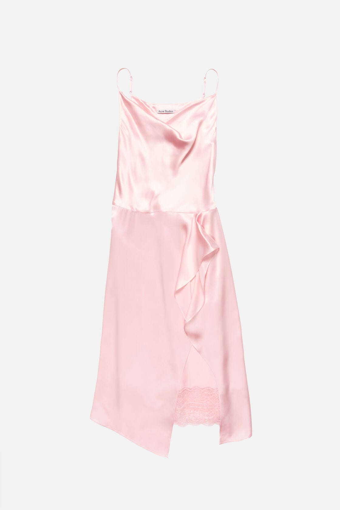 Shiny satin slip dress - Light pink