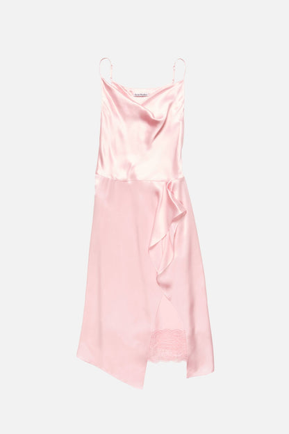 Shiny satin slip dress - Light pink
