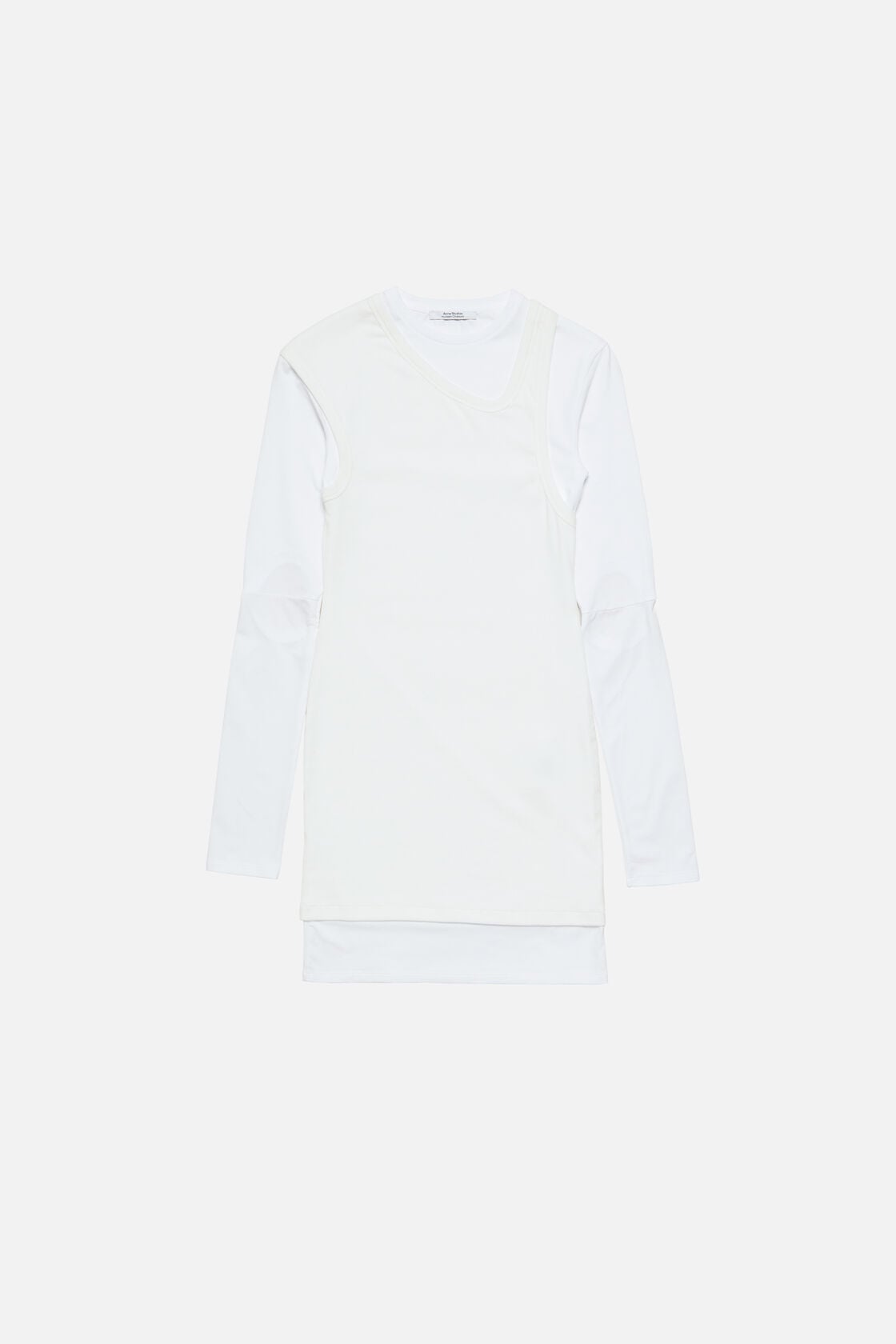 Layered Cotton Mini Dress - White
