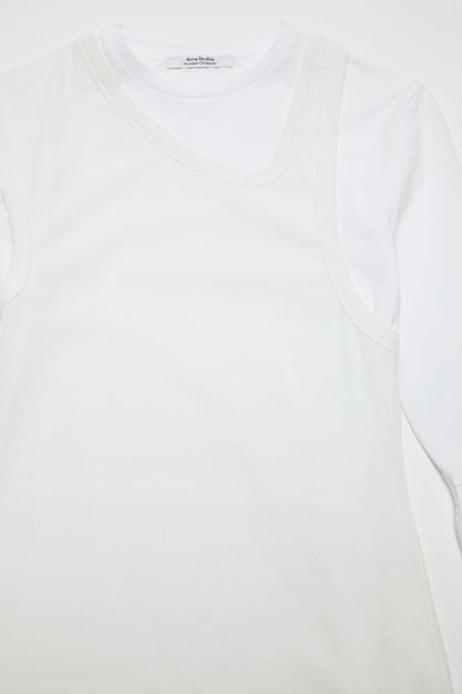 Layered Cotton Mini Dress - White