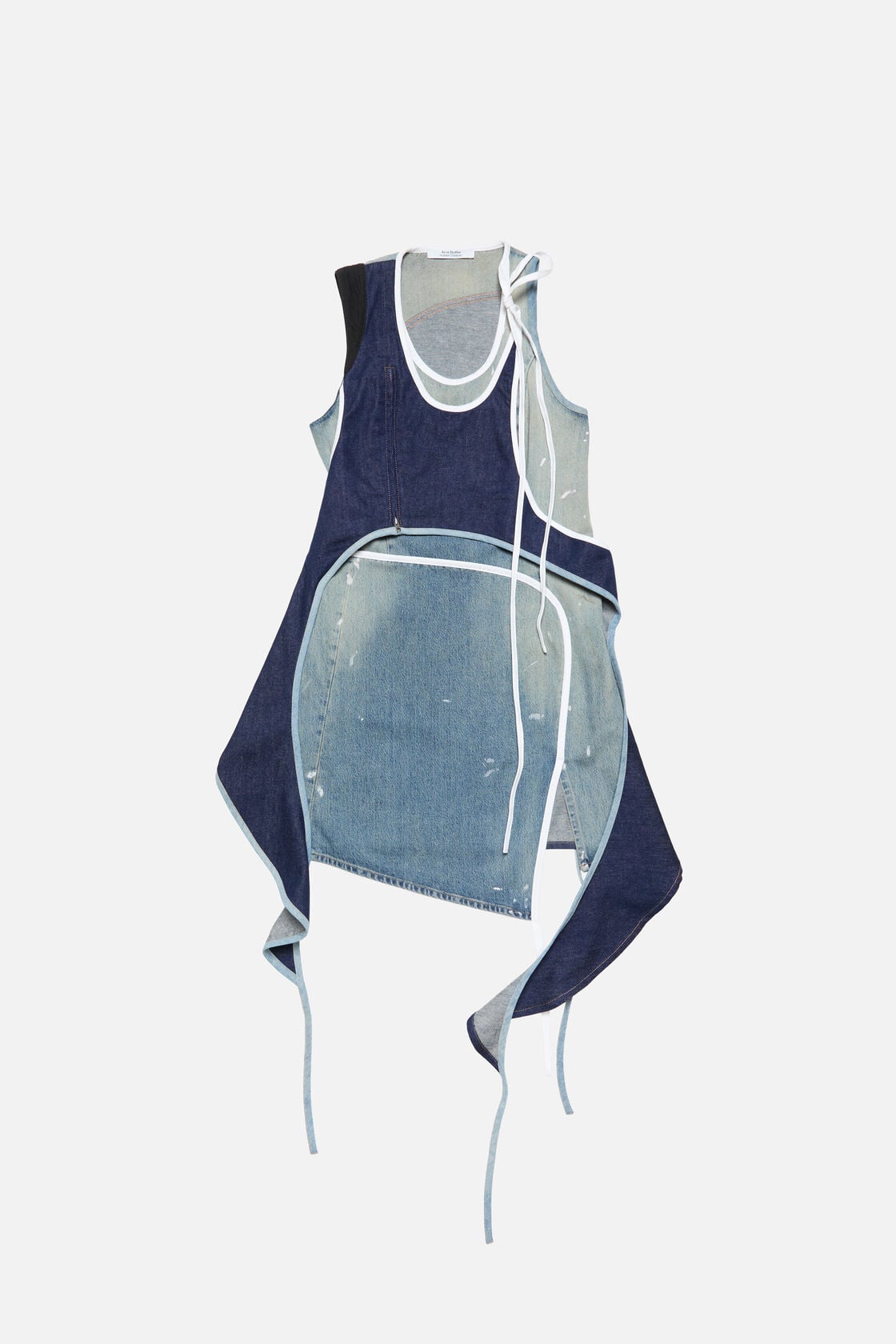 Asymmetrical Denim Mini Dress - Indigo/blue