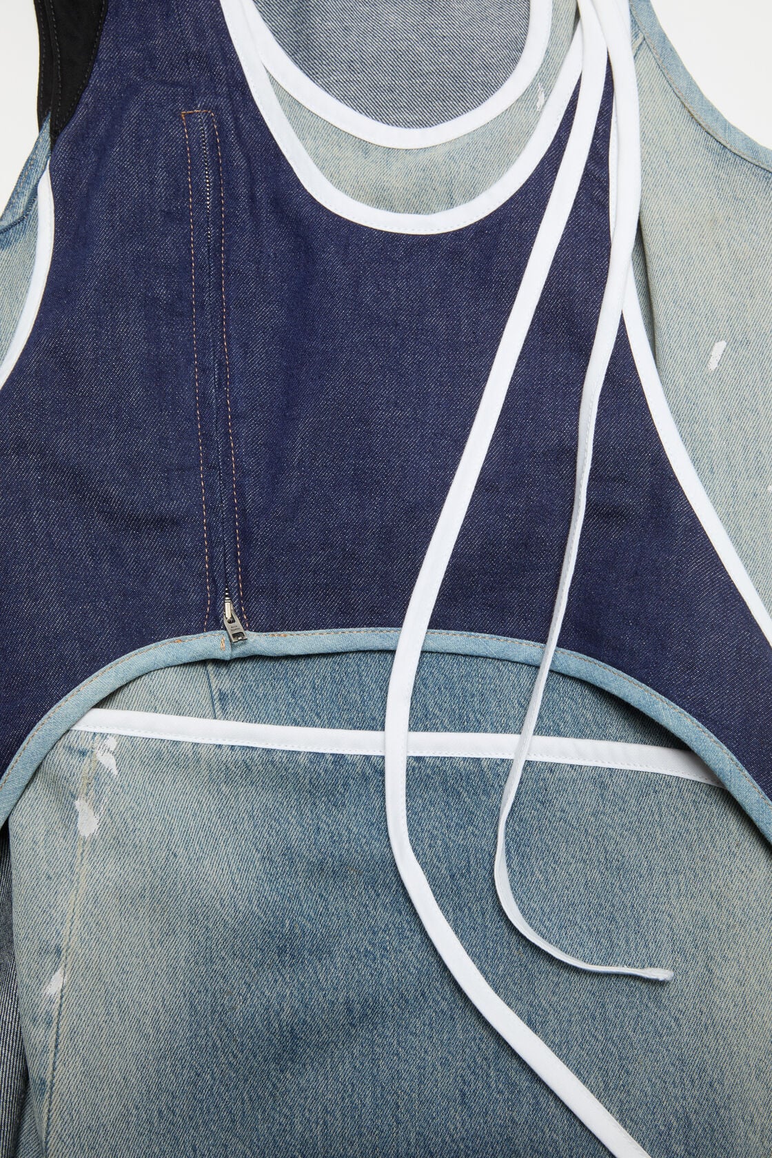 Asymmetrical Denim Mini Dress - Indigo/blue