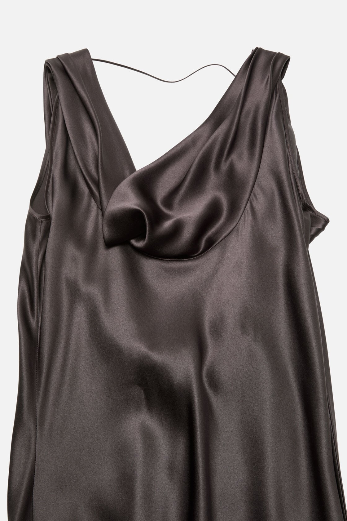 Draped satin dress - Graphite grey