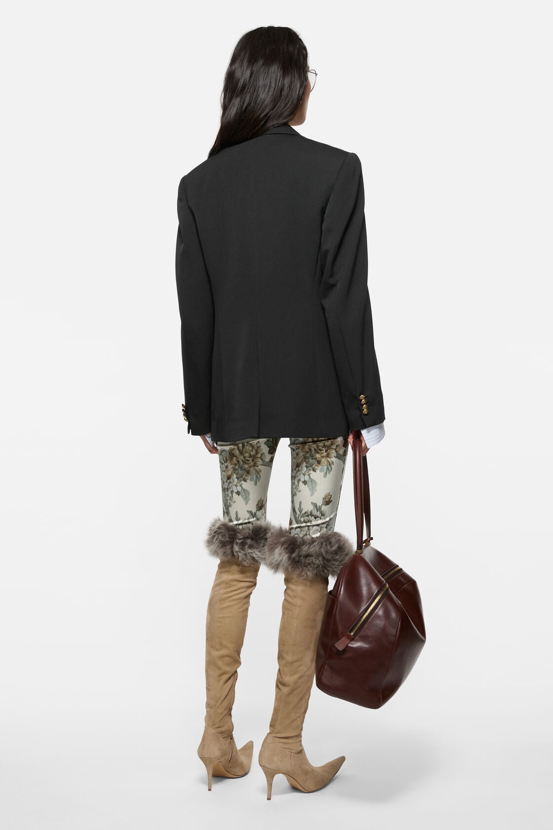 Layered wool suit jacket - Navy blue