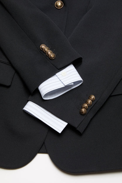 Layered wool suit jacket - Navy blue