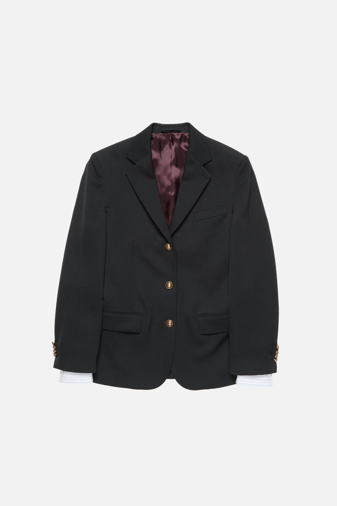 Layered wool suit jacket - Navy blue